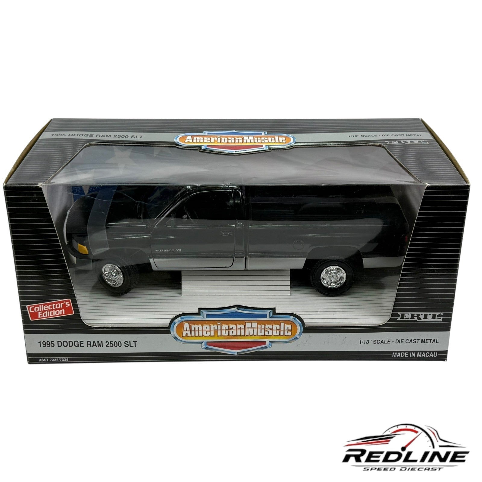 🇺🇸ERTL American Muscle 1995 Dodge RAM 2500 SLT Black 1:18 B2🇺🇸