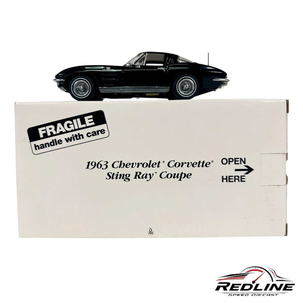 🦅🦅Danbury Mint 1963 Chevrolet Corvette Sting Ray Coupe Black 1/24 C2🦅🦅