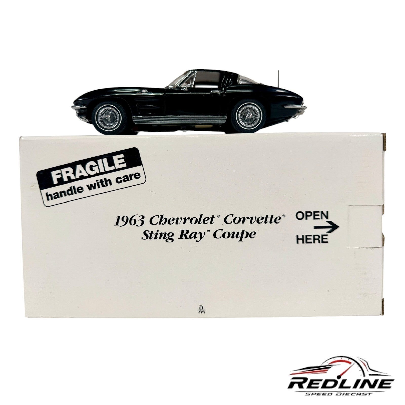 🦅🦅Danbury Mint 1963 Chevrolet Corvette Sting Ray Coupe Black 1/24 C2🦅🦅