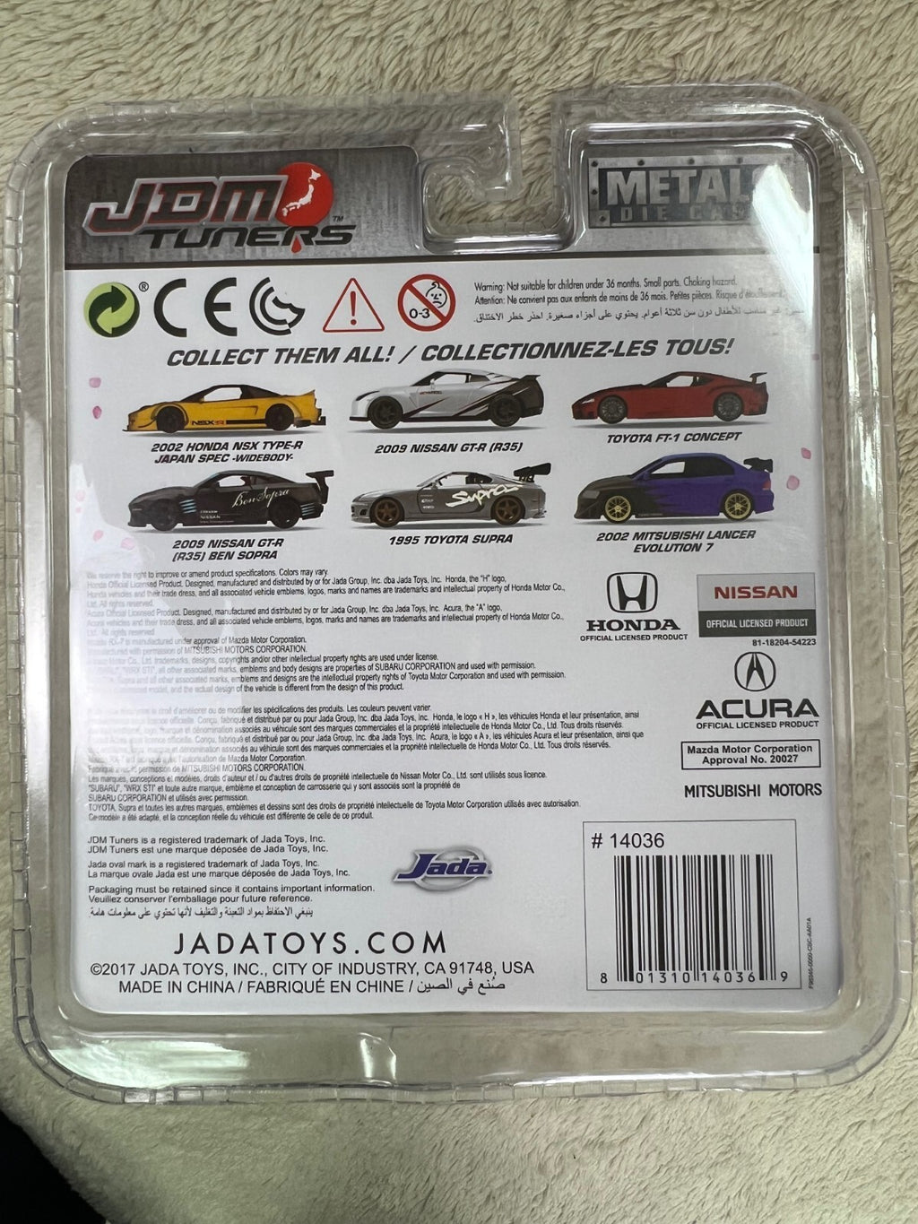 🎌Jada Toys JDM Tuners 2002 Honda NSX Type-R Japan Spec Widebody Yellow HW16🎌