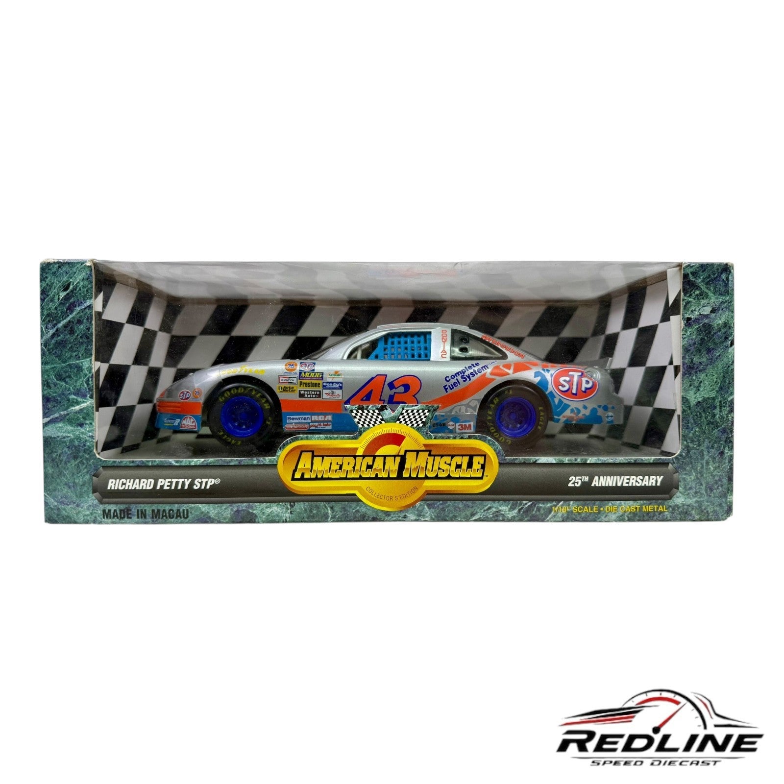 🏁🏁ERTL American Muscle # 43 Richard Petty STP 25th Anniversary 1:18 B3🏁🏁
