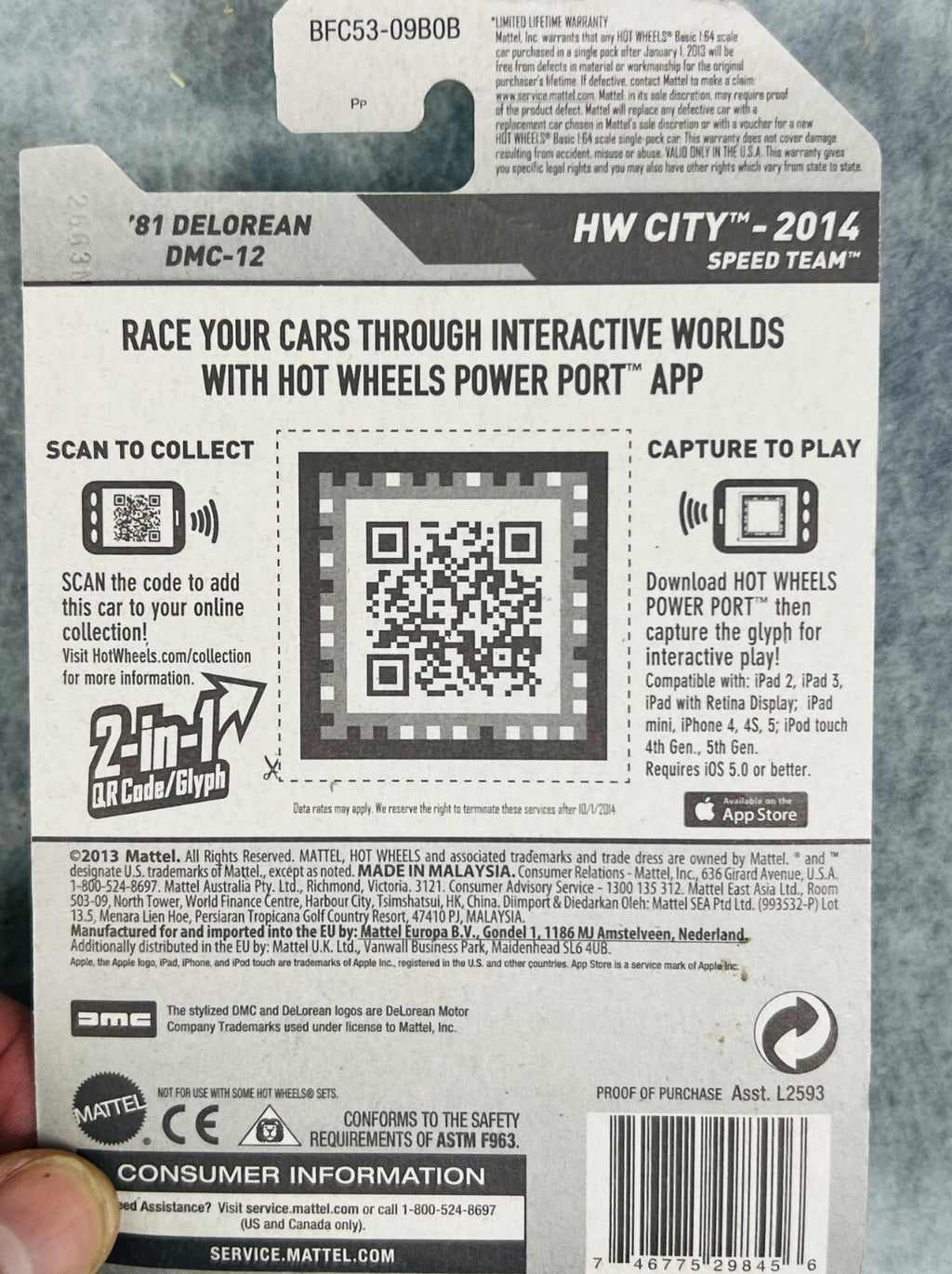 🔥🔥🔥Hotwheels Delorean DMC-12 Grey Silver Mattel HW City 1/64 H30🔥🔥🔥