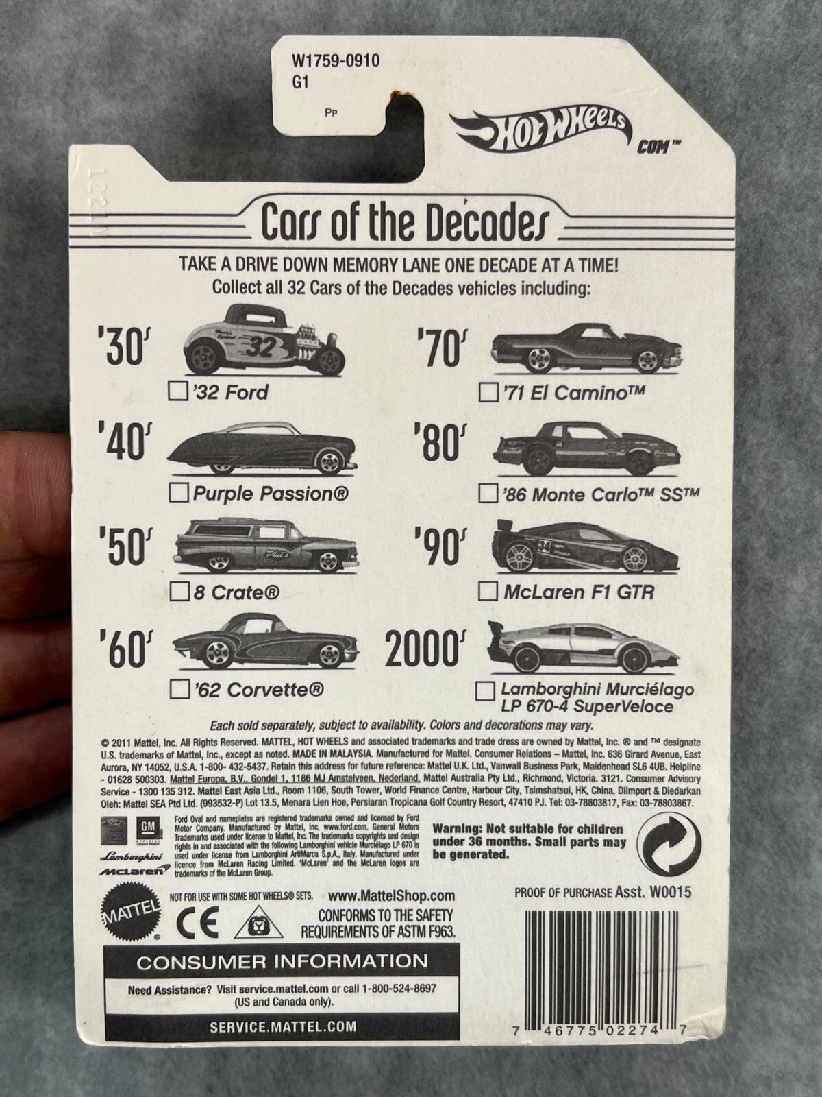 🇺🇸🇺🇸Hot Wheels Cars of the Decades '86 MONTE CARLO SS Red H23🇺🇸🇺🇸