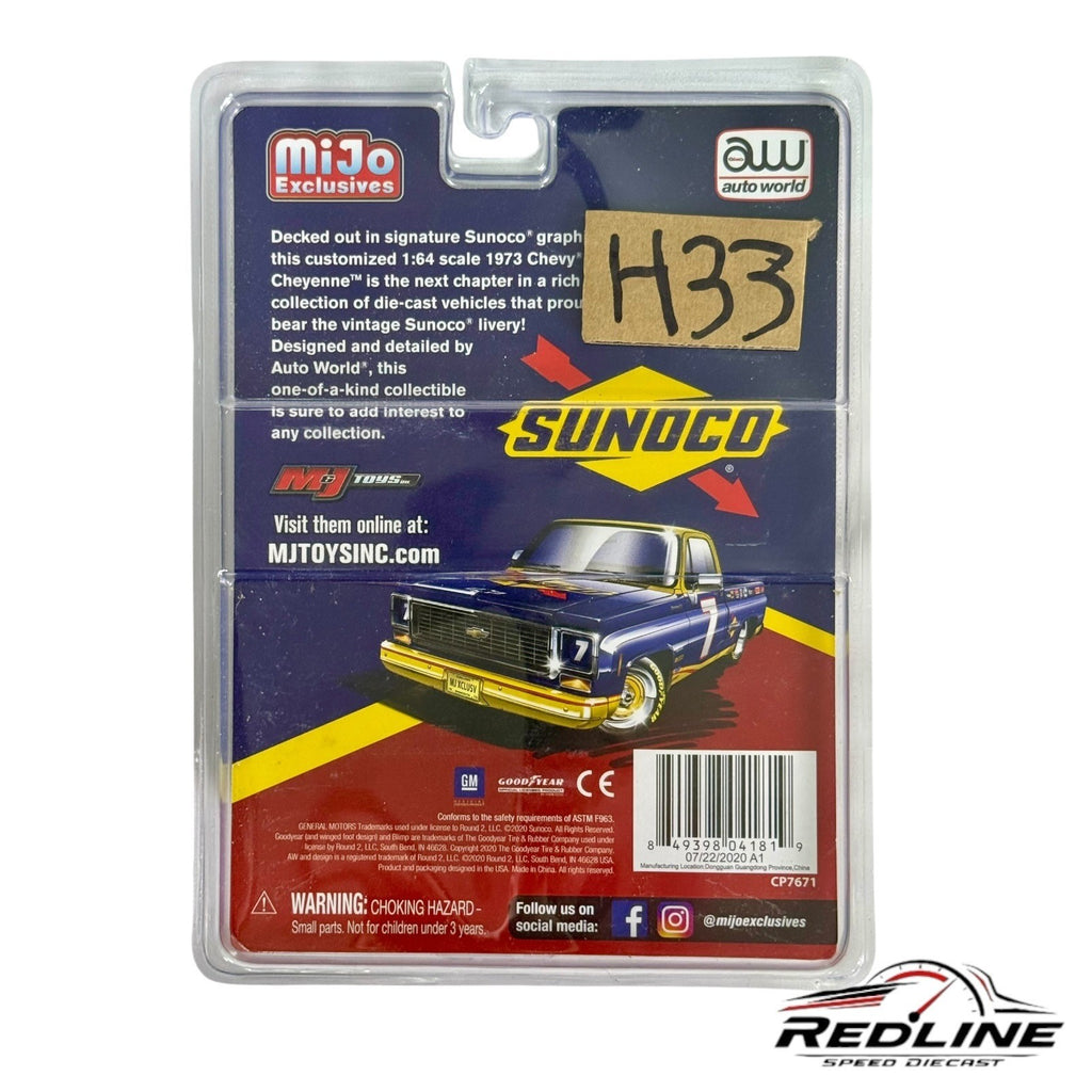 🇺🇸Auto World MiJo 1973 Chevrolet Cheyenne Sunoco Racing H33🇺🇸