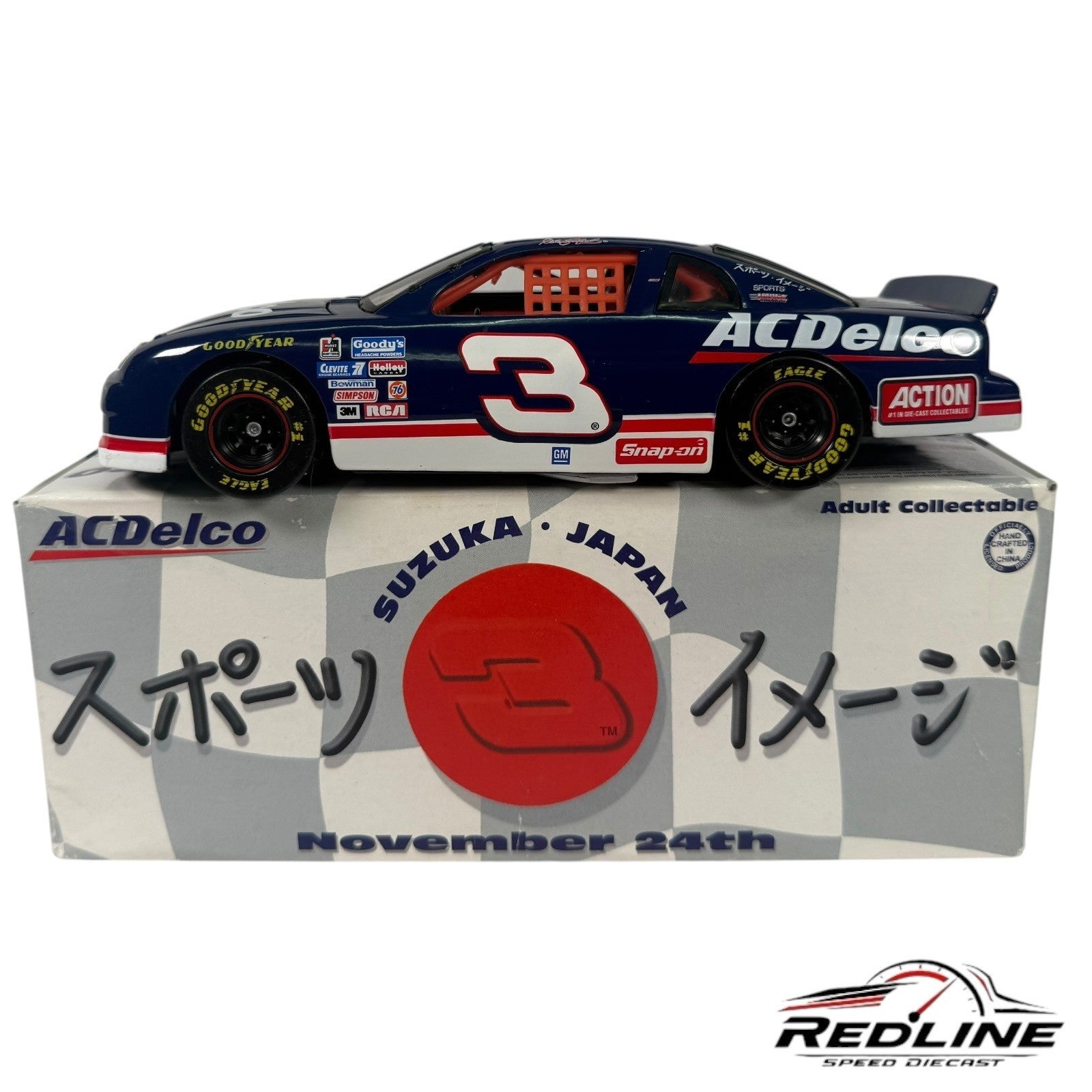 🏁Action 1996 Dale Earnhardt #3 AC Delco Snap-On Suzuka Japan 1:24 D1🏁