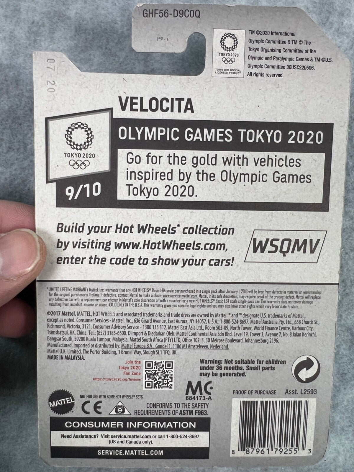 Hot Wheels #167 Olympic Games Tokyo 2020 Velocita White H24