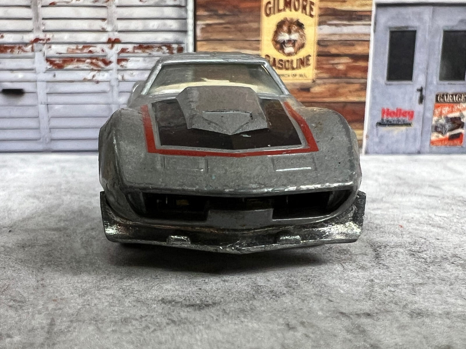 🔥Vintage Yatming NO. 1065 Silver CORVETTE STINGRAY Opening Doors HONG KONG C15