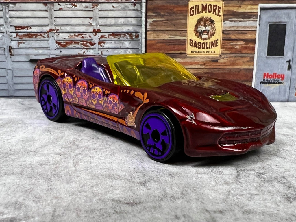 🔥🔥🔥Hot Wheels Halloween Day Of The Dead  '14 Corvette Stingray C17🔥🔥🔥