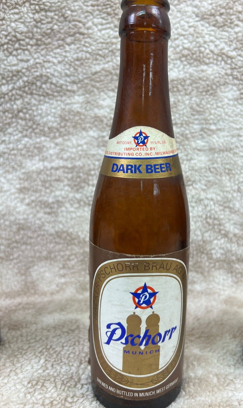 🍺🇧🇪 Vintage HACKER-PSCHORR Munich Dark Beer Bottle  Empty GERMANY 🇧🇪 🍺