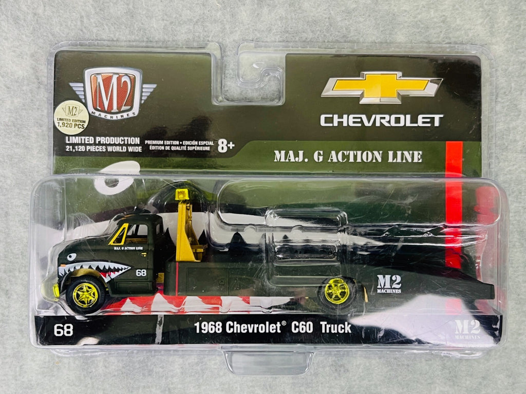 🔥🔥M2 Machines MAJ.G Action Line 1968 Chevrolet C60 Flatbed Truck Chase H14🔥🔥