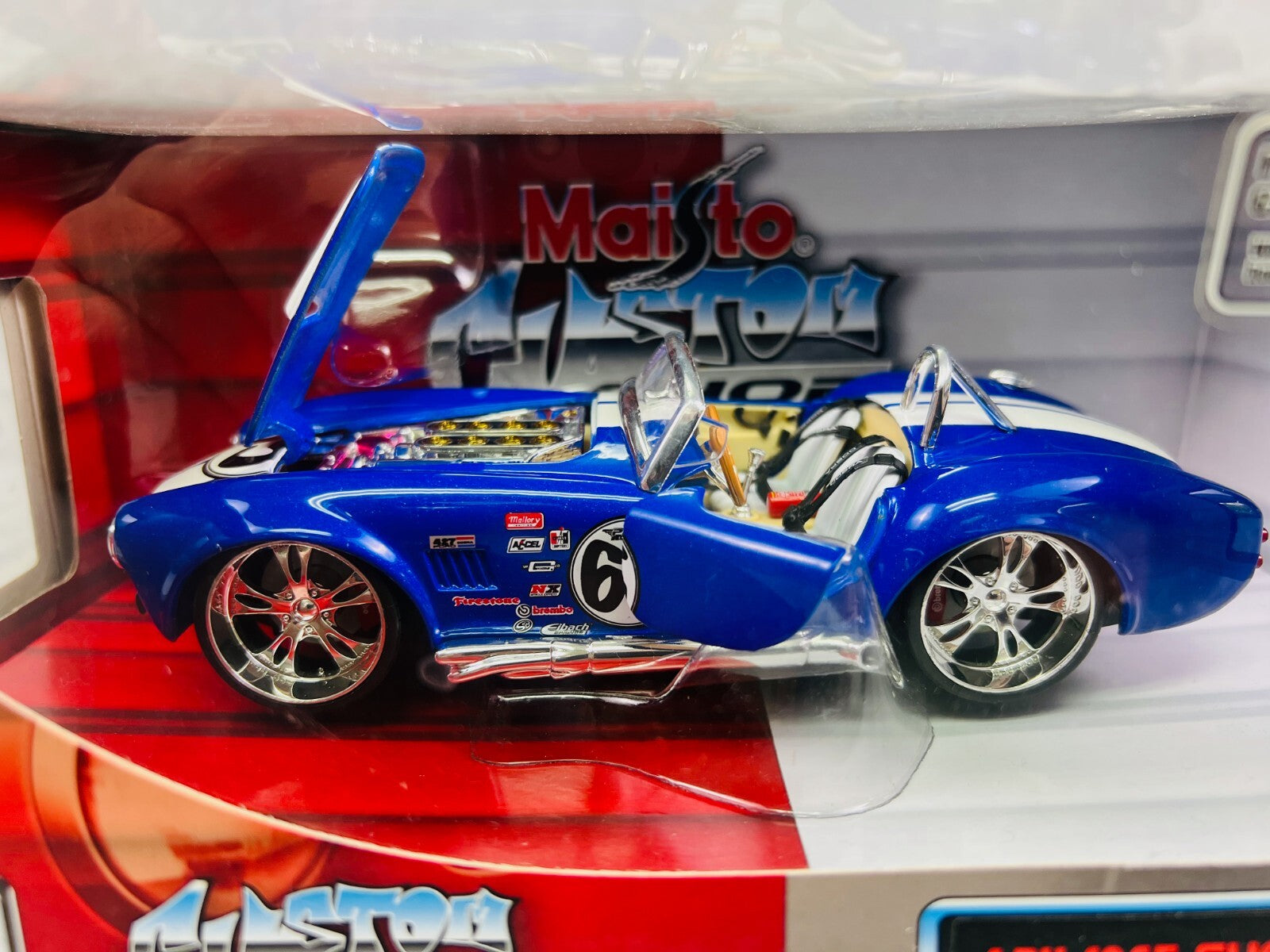 🏁🏁Maisto 1965 Shelby Cobra 427 Blue 1/24 Scale Custom Shop🏁🏁