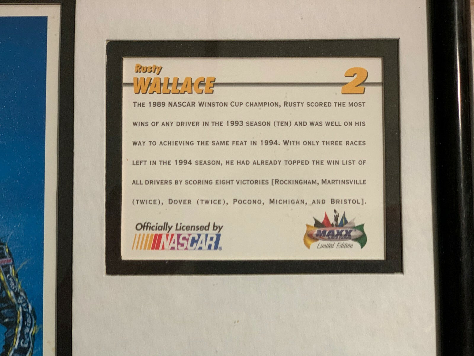 Rusty Wallace 1989 Nascar Winston Cup Champion-Sam Bass-Maxx Race Cards  # 3185