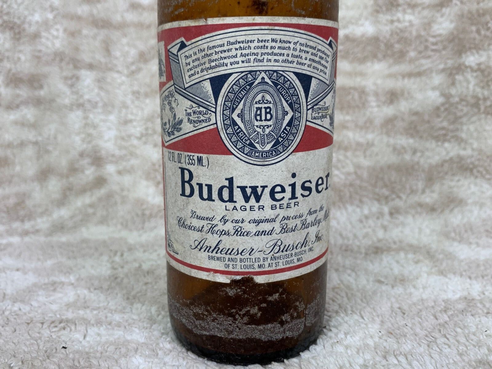  🍺🍺🍺🍺🍺🍺🍺Vintage Budweiser 12oz Brown Glass Beer Bottle BB3🍺🍺🍺🍺🍺🍺🍺