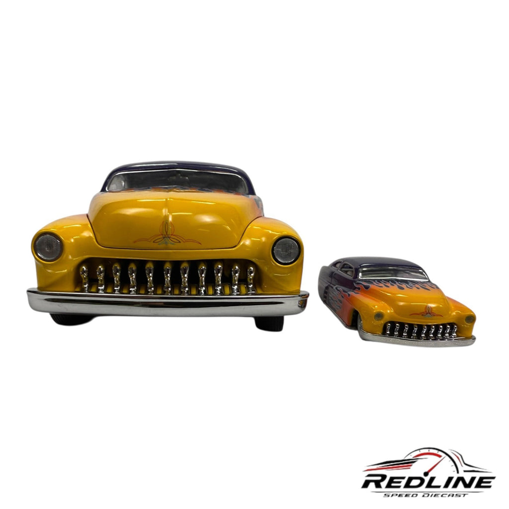 🔥🔥Hot Wheels Legends '49 Merc Purple Yellow Flames 1:24/1:64 Set A1🔥🔥