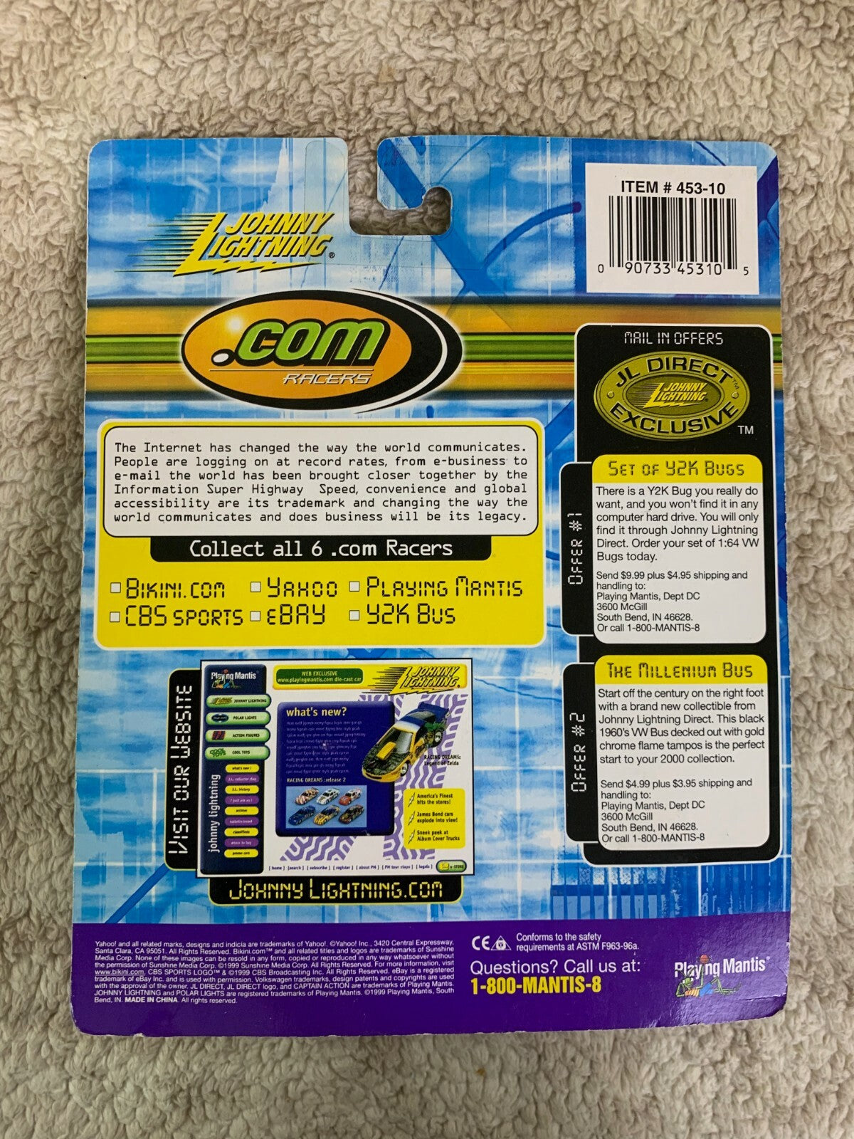 🔥🔥 Johnny Lightning 1/64 Dot Com Racers #1 Bikini Com Stock Car Race HW07🔥🔥