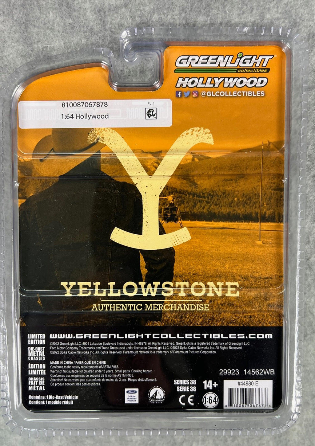 🔥🔥🔥Greenlight Yellowstone Hollywood 1978 Ford F-250 BLUE RIMS CHASE H33🔥🔥🔥