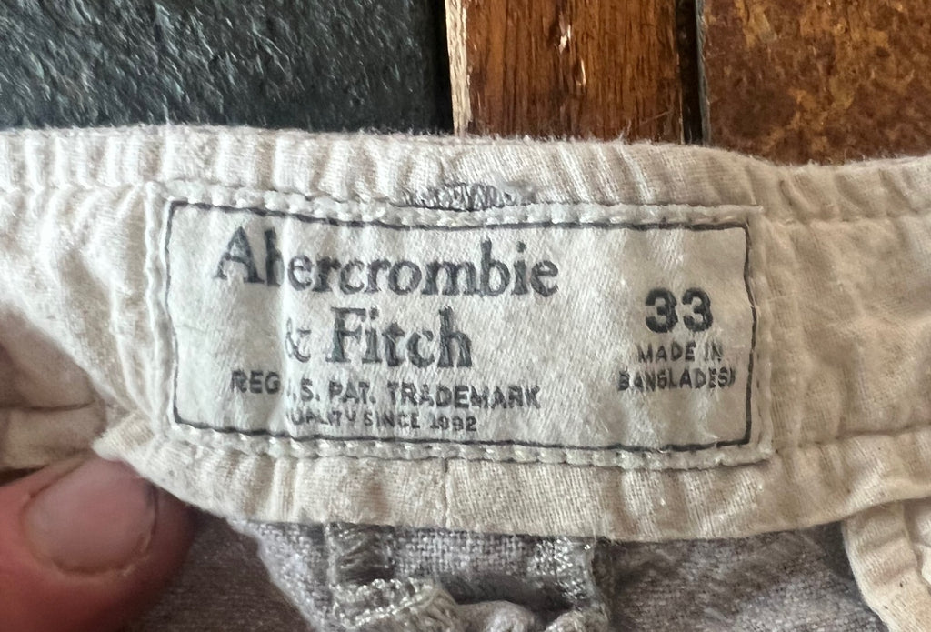 🩳🩳🩳Abercrombie & Fitch Vintage Chino Short Men's 33 Light Khaki U🩳🩳🩳