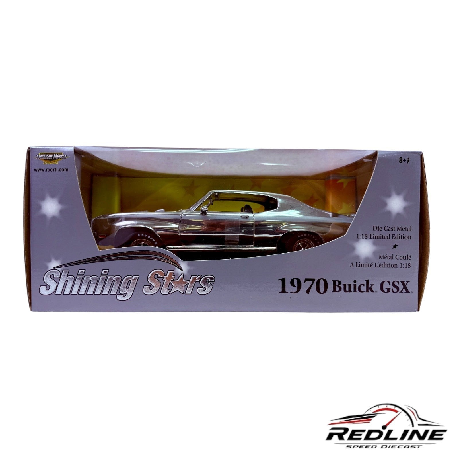 🇺🇸🇺🇸 Ertl American Muscle Shining Stars1970 Buick GSX CHROME 1:18 TV🇺🇸🇺🇸