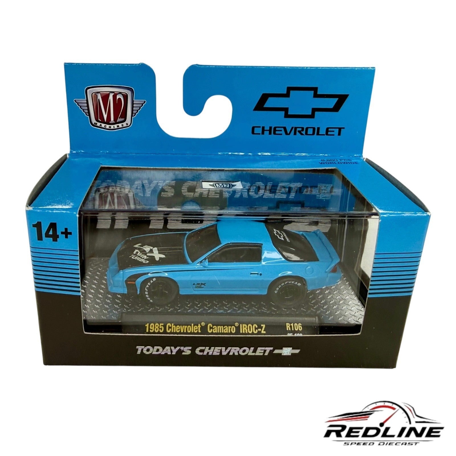 M2 Machines Auto Thentics R106 1985 Chevrolet Camaro IROC-Z BLUE H36