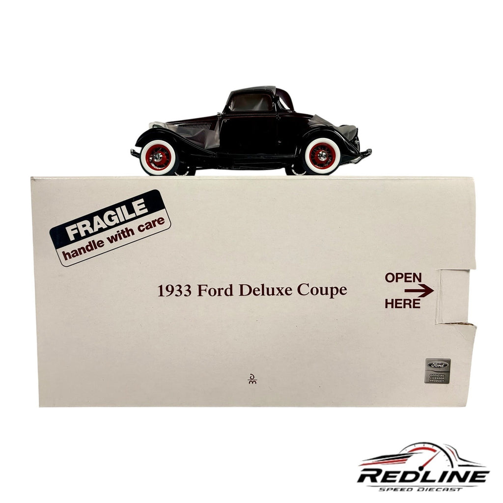 🇺🇸Danbury Mint 1933 Ford Deluxe Coup Burgundy 1:24 C2🇺🇸