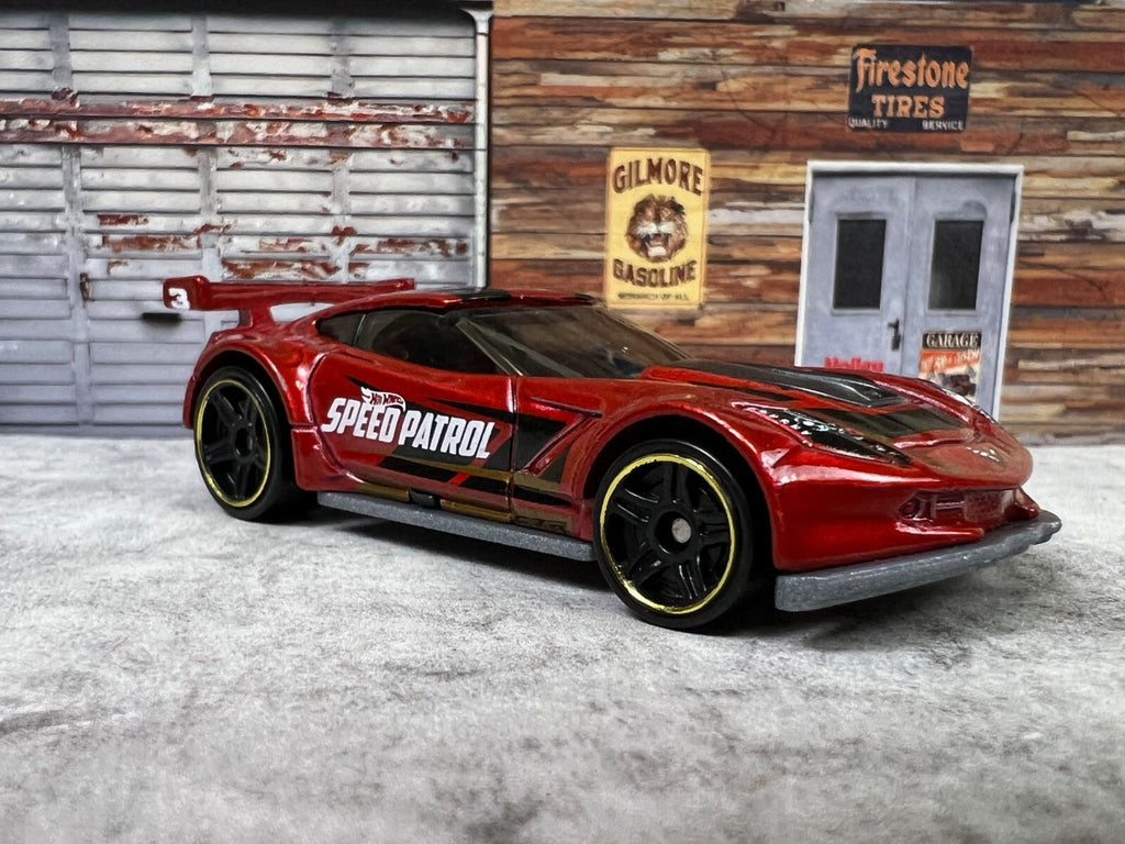🇺🇸🇺🇸 Hot Wheels Mystery Models Corvette C7.R Red Speed Patrol C14🇺🇸🇺🇸