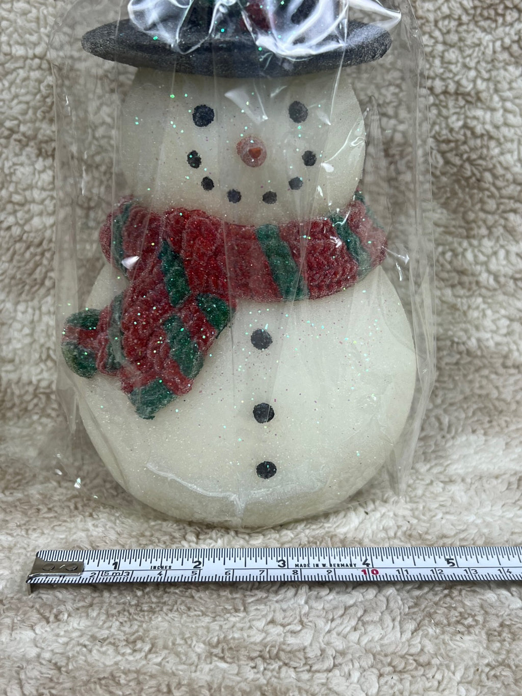☃️☃️☃️☃️ Christmas Snowman Candle New In Bag 7.5"☃️☃️☃️☃️