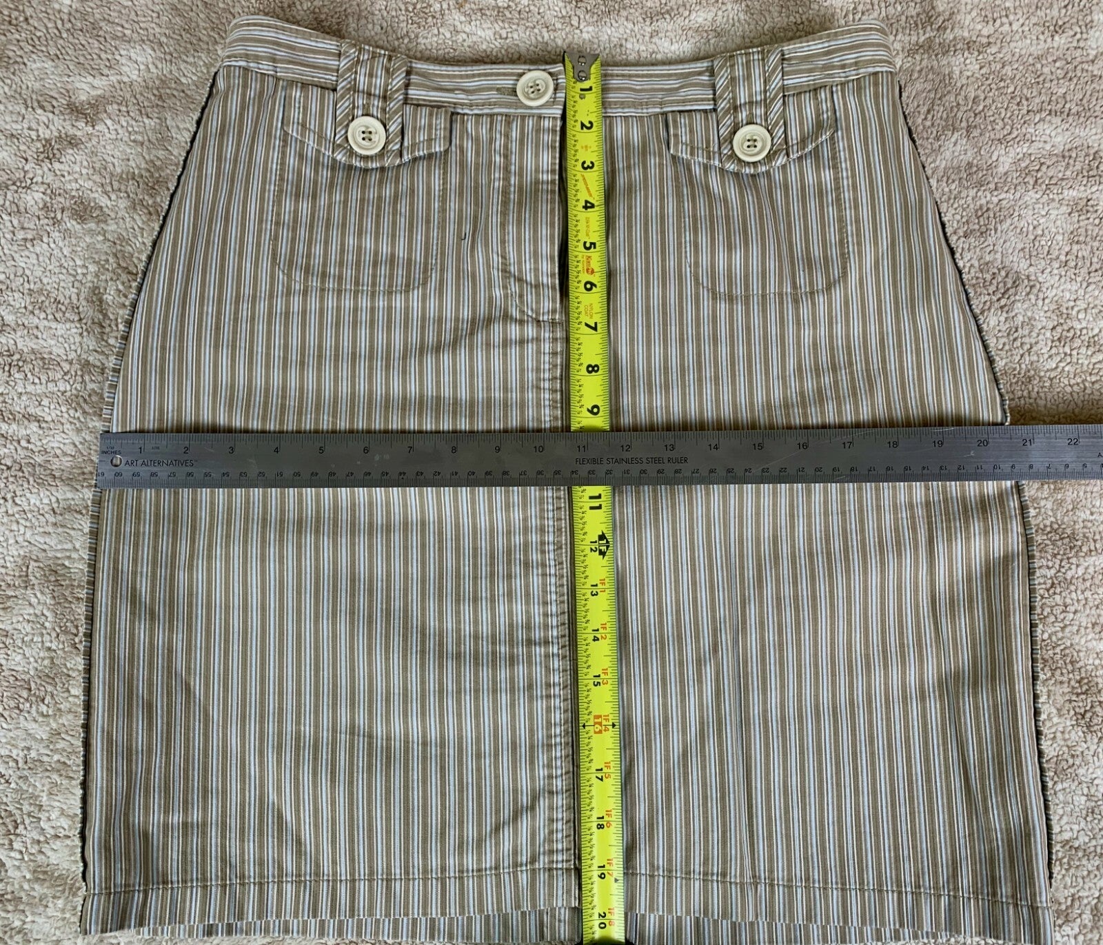 *****THE LIMITED WOMEN'S BROWN/WHITE STRIPED SKIRT SIZE 12 100% COTTON NICE*****