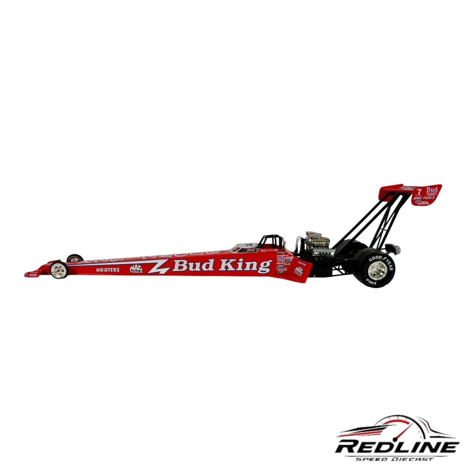 🏁Action Racing 1995 Kenny Bernstein Budweiser Top Fuel Dragster Red 1:24🏁