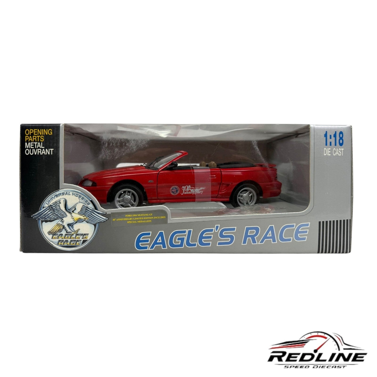 🐎Eagle's Race '94 Ford Mustang GT 30th Anniversary Limited Edition Red 1:18 C1