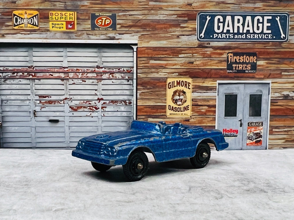 🇩🇪Vintage Tootsie Toy Die Cast Blue Convertible Mercedes Benz Car C8🇩🇪