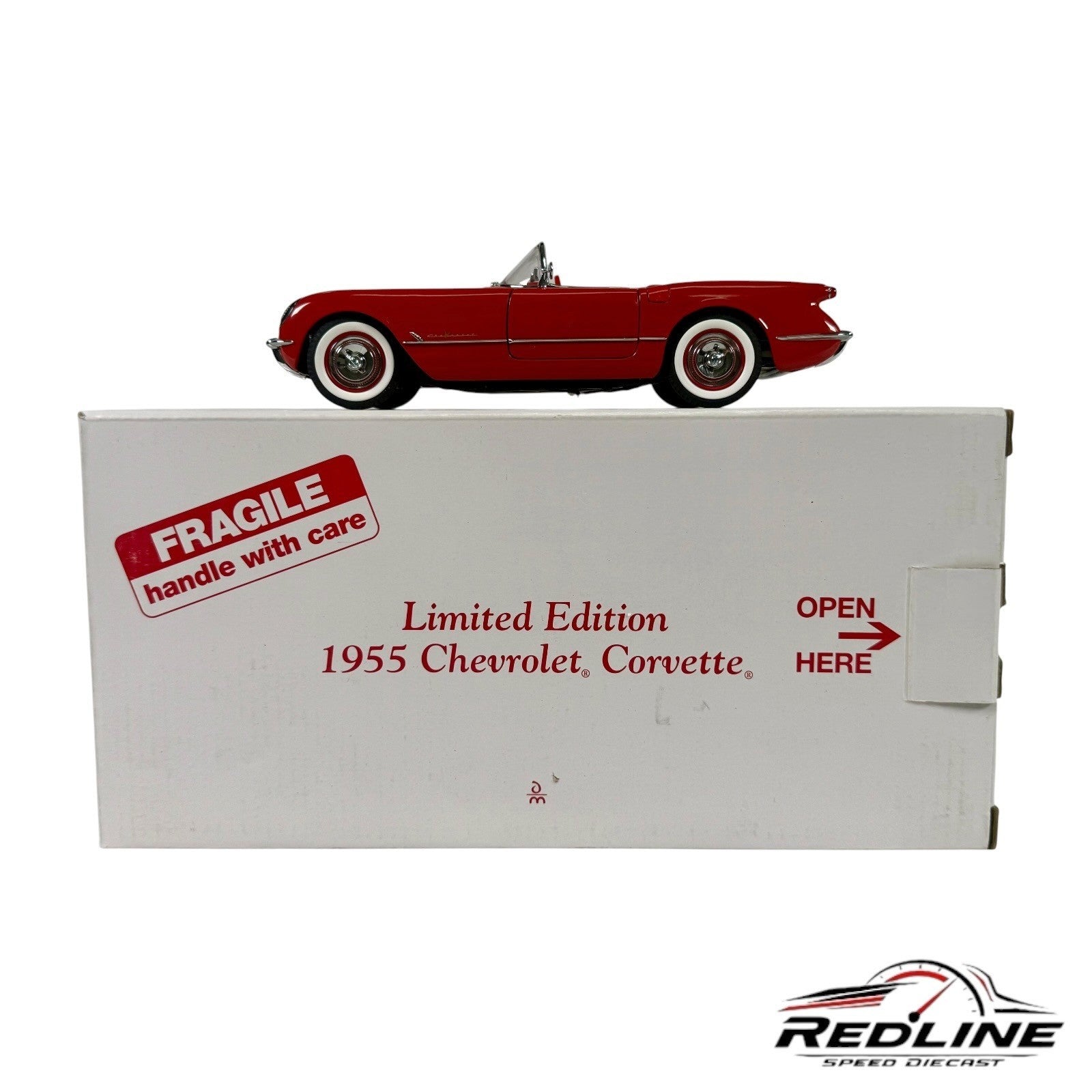 🇺🇸Danbury Mint 1955 Chevrolet Corvette Convertible RED 1:24 C2🇺🇸