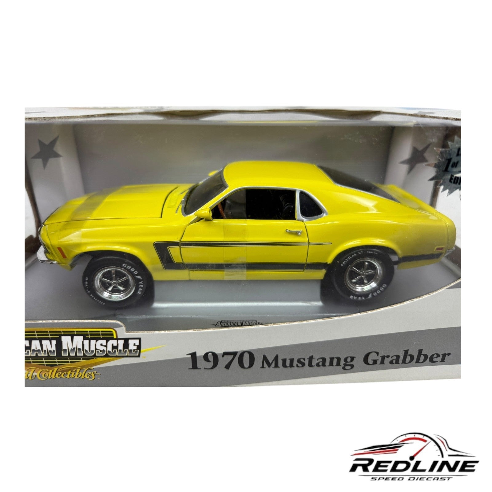 Ertl American Muscle 1970 Ford Mustang Grabber Diecast Yellow 1 of 1250 1:18 TV