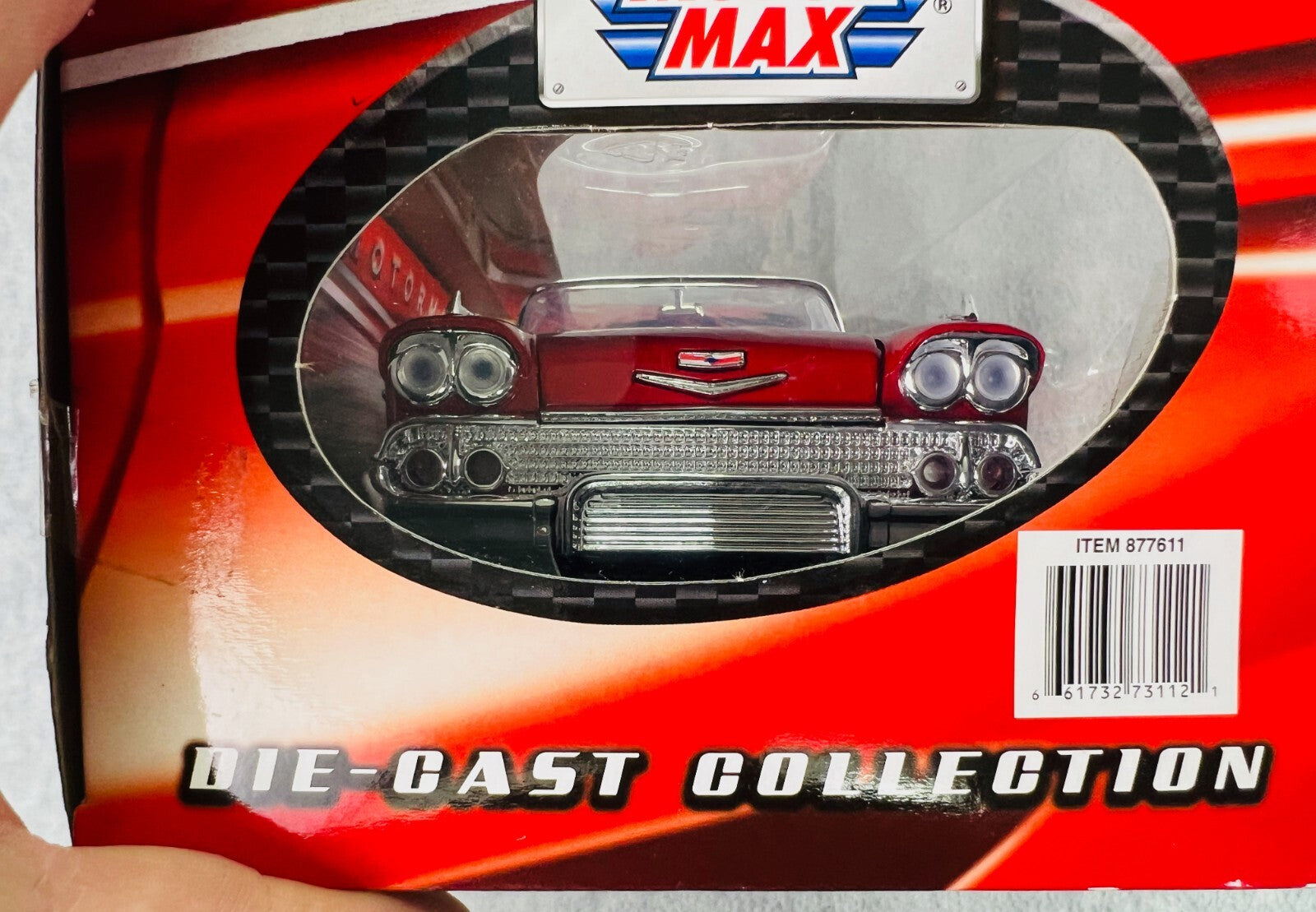 🇺🇸MOTOR MAX 1958 Chevrolet Impala Convertible Black with Red Interior 1/18🇺🇸