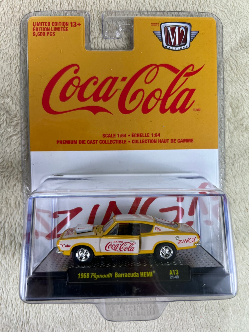 🔥🔥🔥M2 Machines Coca-Cola 1968 Plymouth Barracuda HEMI A13 21-49 HW15🔥🔥🔥