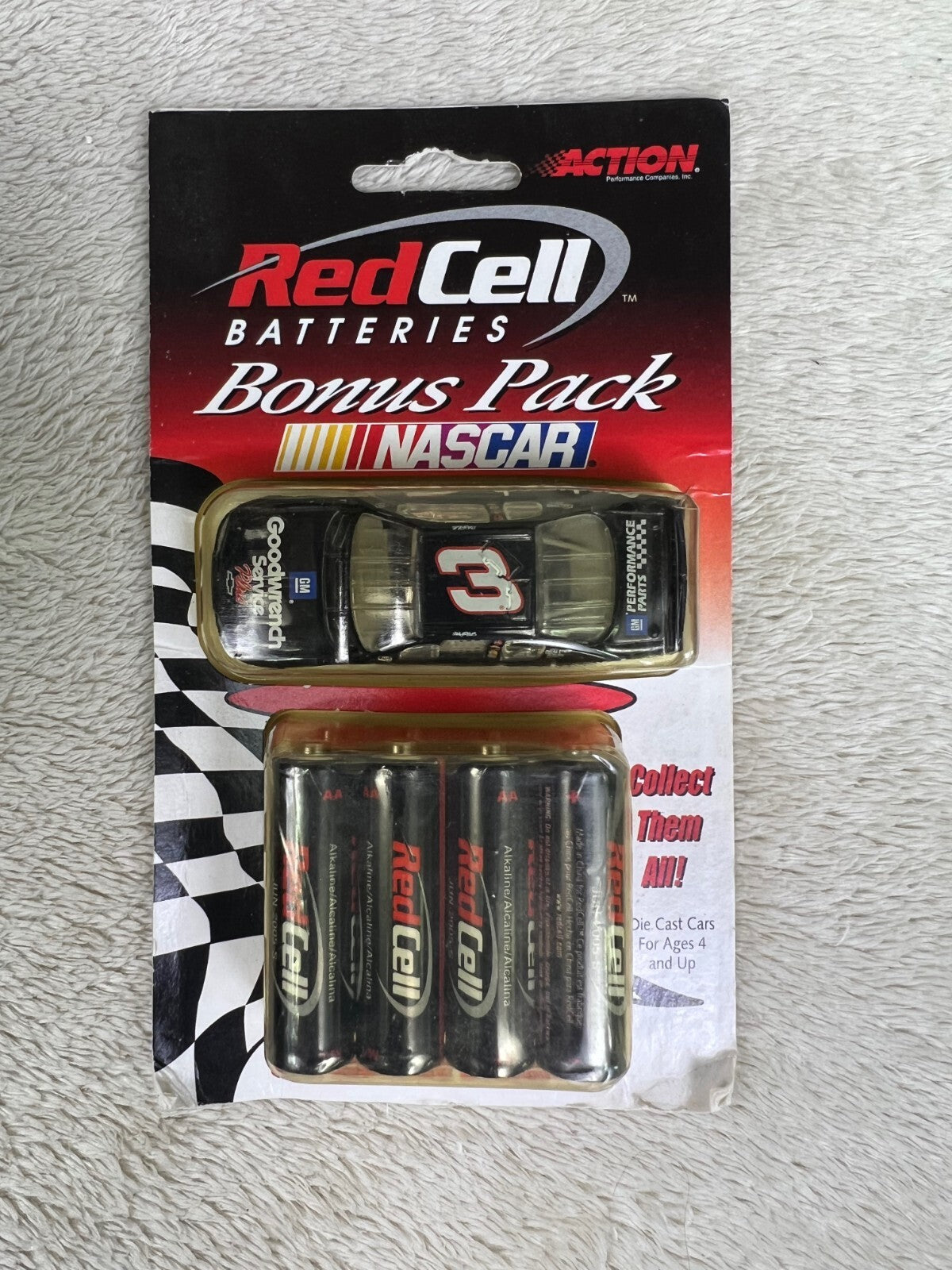 🏁🏁ACTION RACING Red Cell Batteries Promo #3 DALE EARNHARDT 1:64 Stock Car🏁🏁