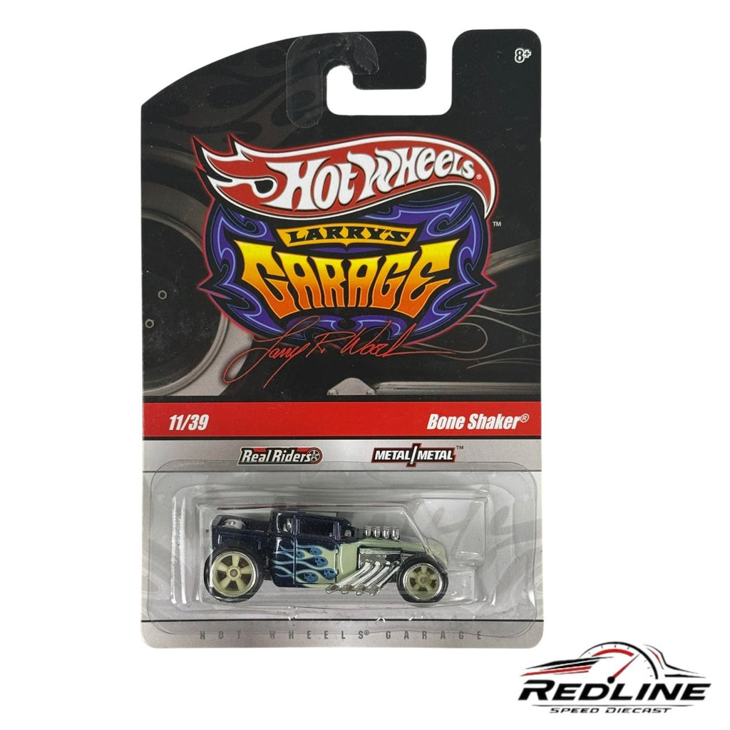 🇺🇸Hot Wheels Bone Shaker Chase Larry's Garage Series 2009 Blue H30🇺🇸
