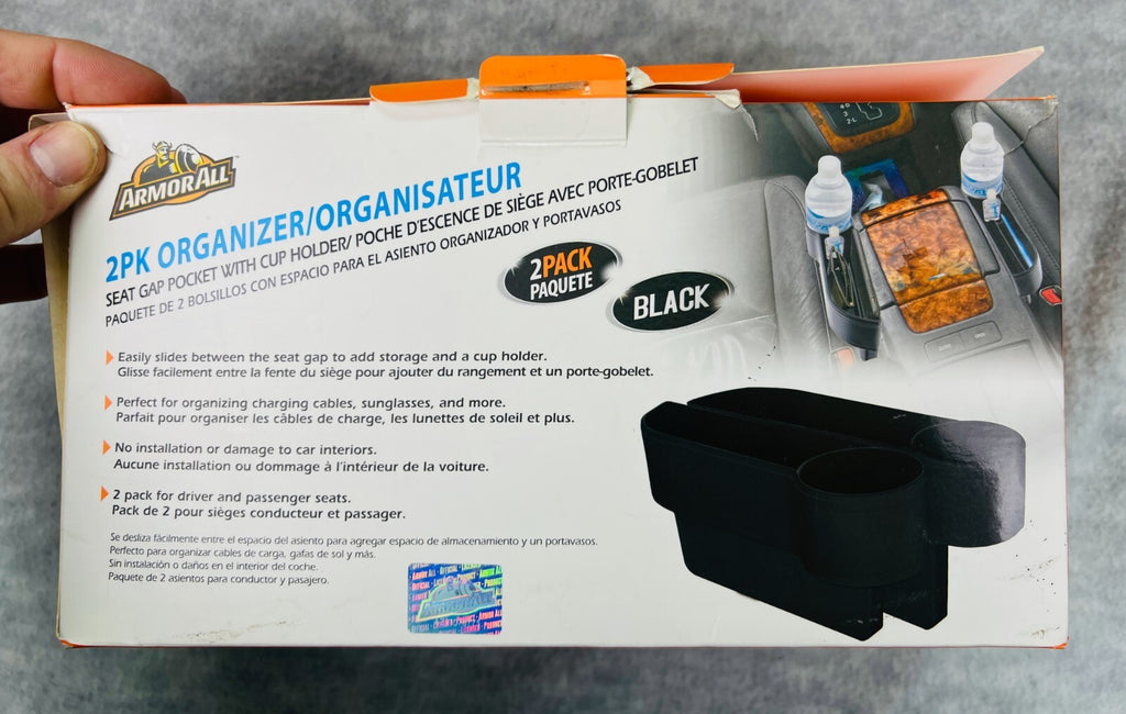 🔥🔥🔥Armor All 2pk Organizer Seat Gap Pocket With Cup Holder🔥🔥🔥