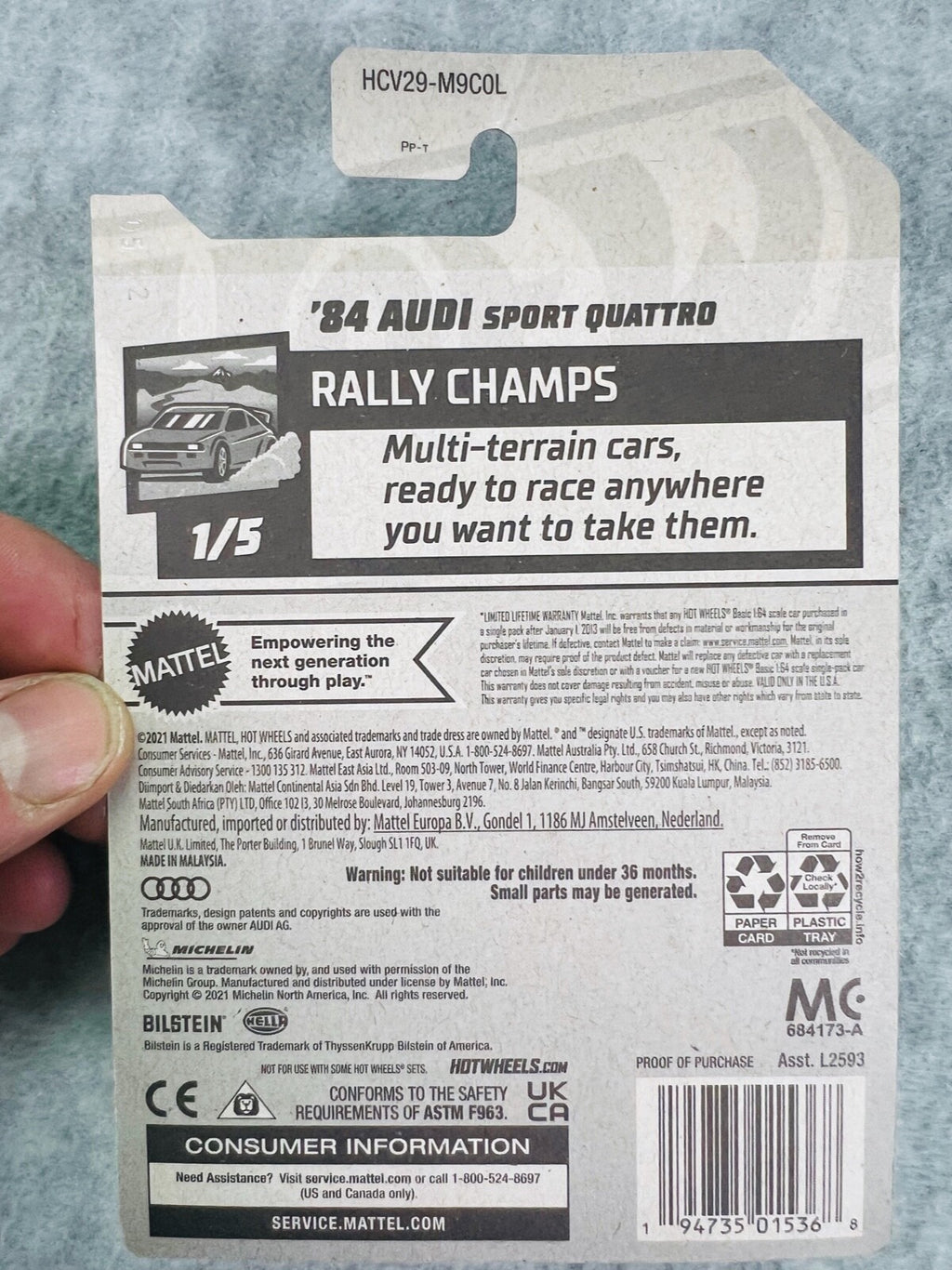 🇩🇪🇩🇪🇩🇪Hot Wheels Rally Champs Yellow 84 Audi Sport Quattro H24🇩🇪🇩🇪🇩🇪