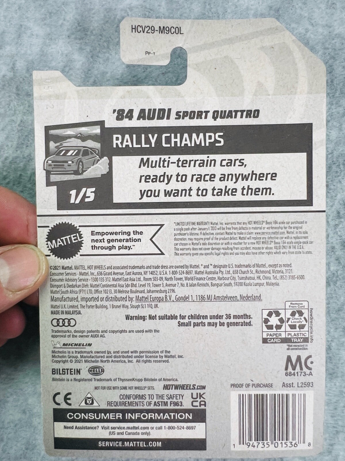 🇩🇪🇩🇪🇩🇪Hot Wheels Rally Champs Yellow 84 Audi Sport Quattro H24🇩🇪🇩🇪🇩🇪