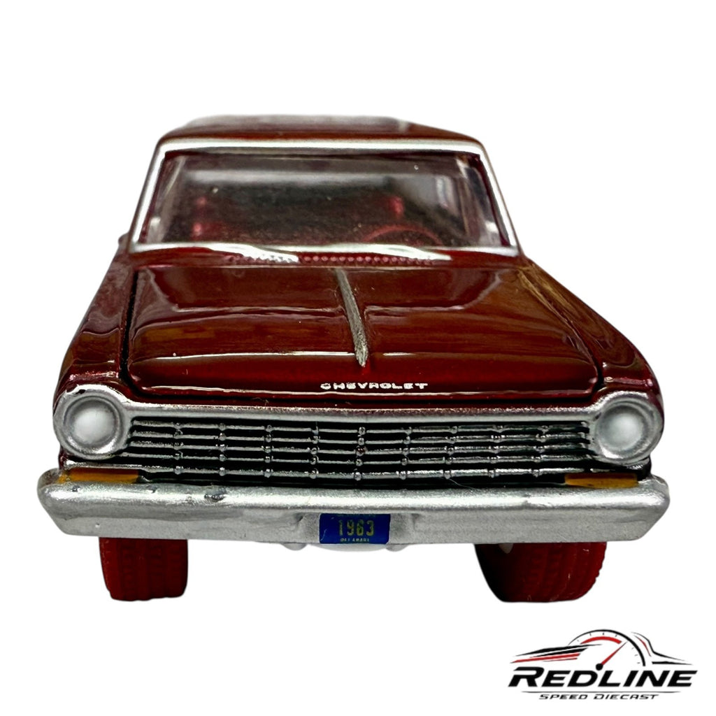 🇺🇸🇺🇸Auto World 1963 Chevy Nova II 400 Ultra Red Chase C20🇺🇸🇺🇸