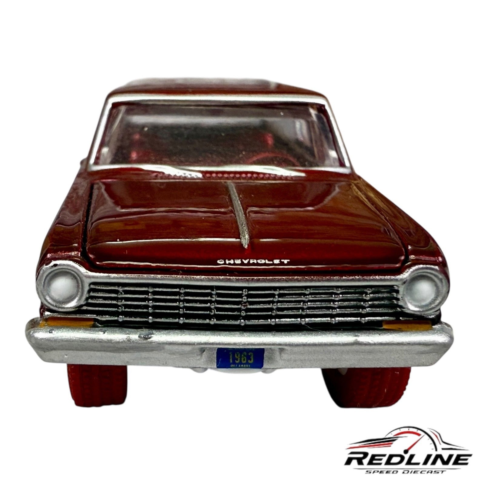 🇺🇸🇺🇸Auto World 1963 Chevy Nova II 400 Ultra Red Chase C20🇺🇸🇺🇸