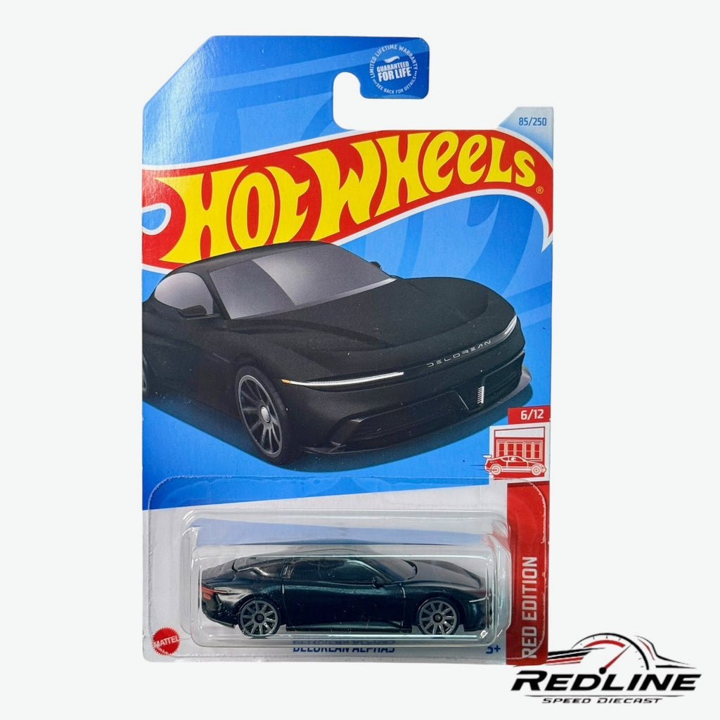 🔥🔥Hot Wheels 2024 Red Edition 6/12  Delorean Alpha5 Black H35🔥🔥