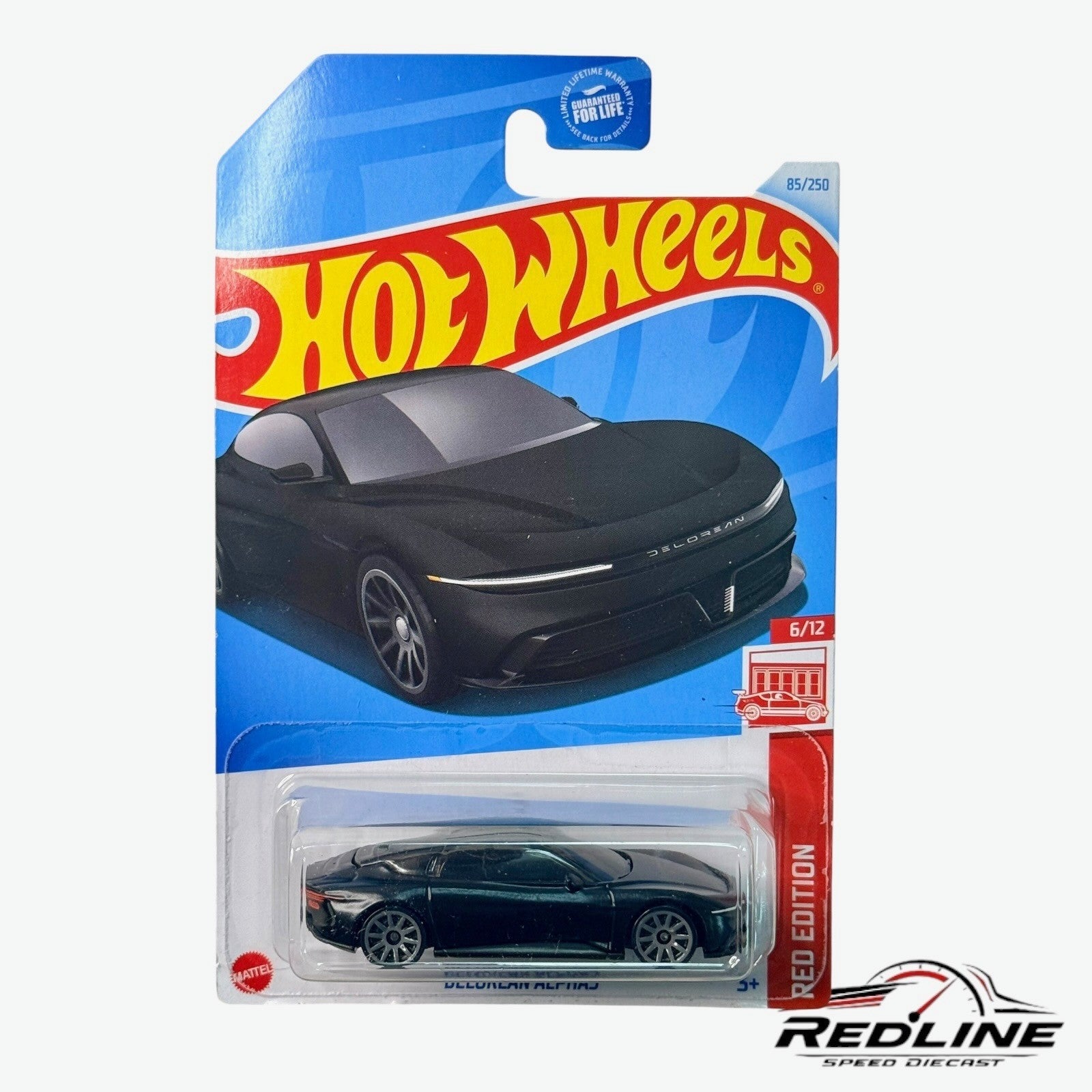 🔥🔥Hot Wheels 2024 Red Edition 6/12  Delorean Alpha5 Black H35🔥🔥