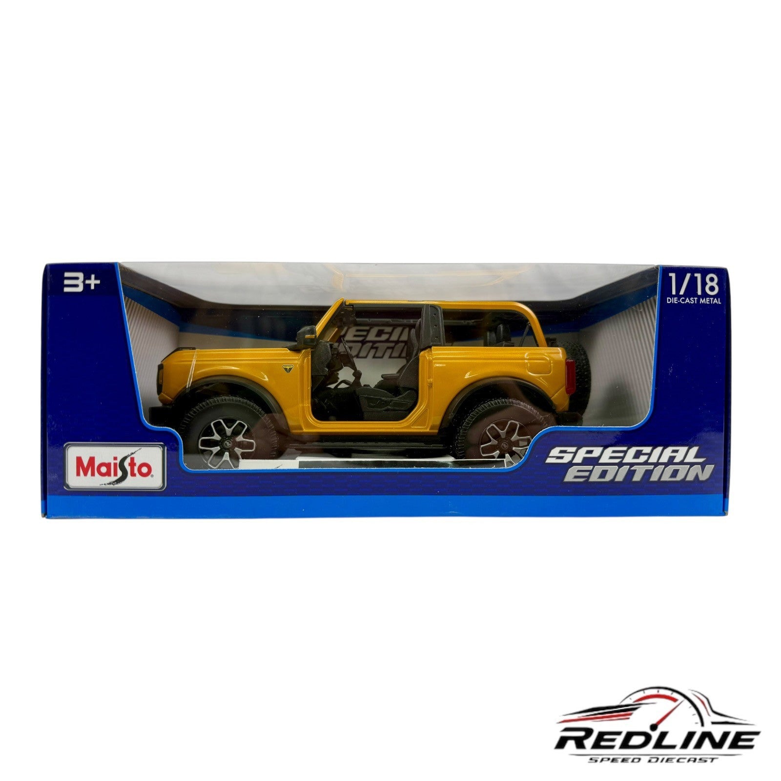 🏁Maisto Special Edition 2021 Ford Bronco Badlands Yellow 1:18 C1🏁