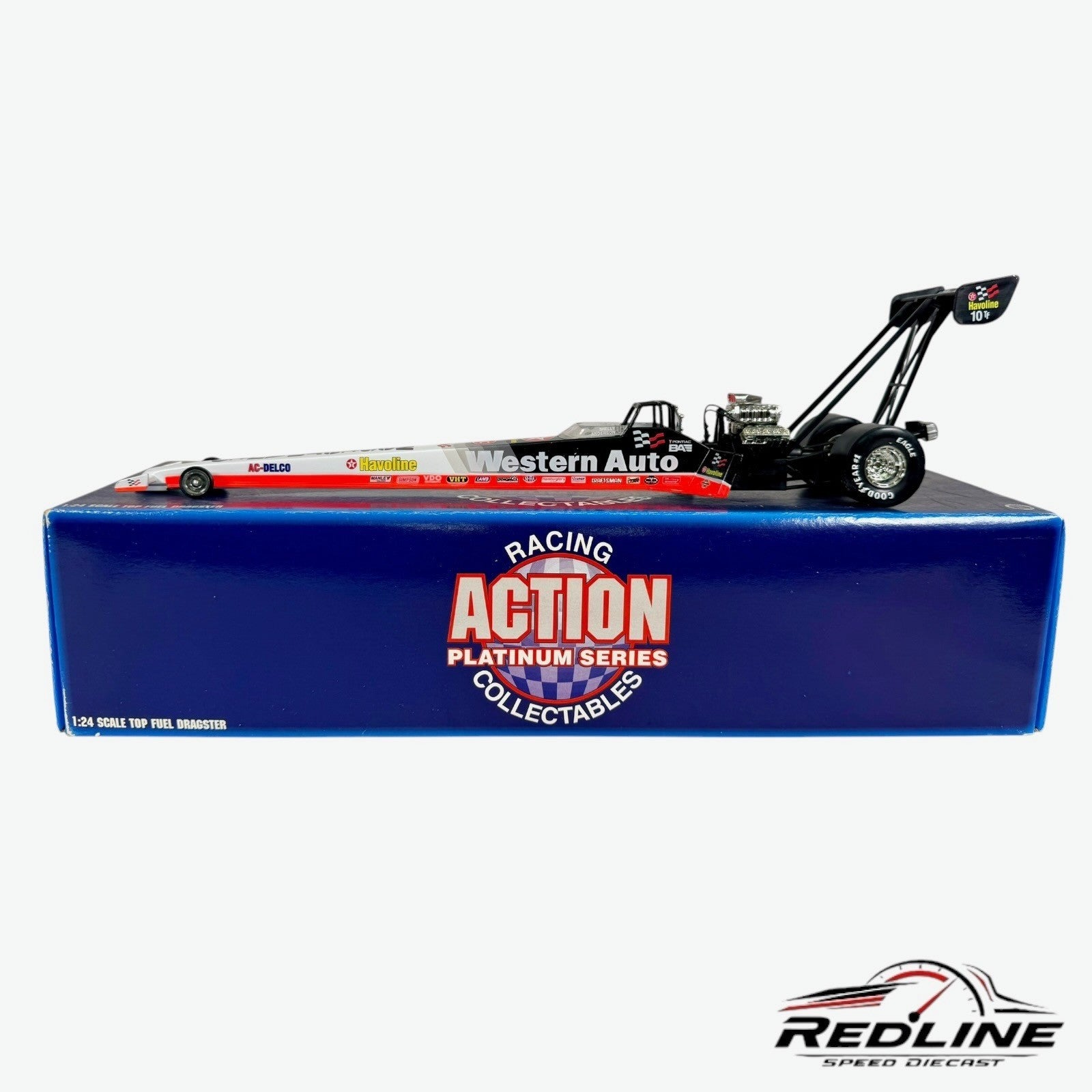 🏁Action Platinum Series Shelly Anderson 1995 Western Auto Dragster 1:24 🏁