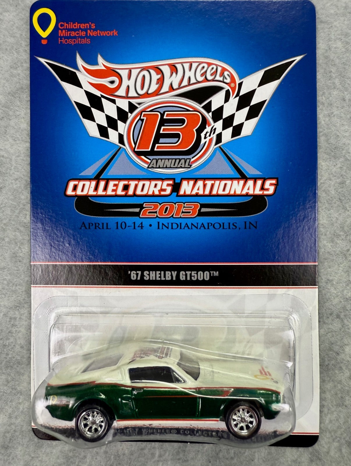 🏁Hot Wheels13th Collectors Nationals '67 Shelby GT500 92/1500 White Green H9🏁