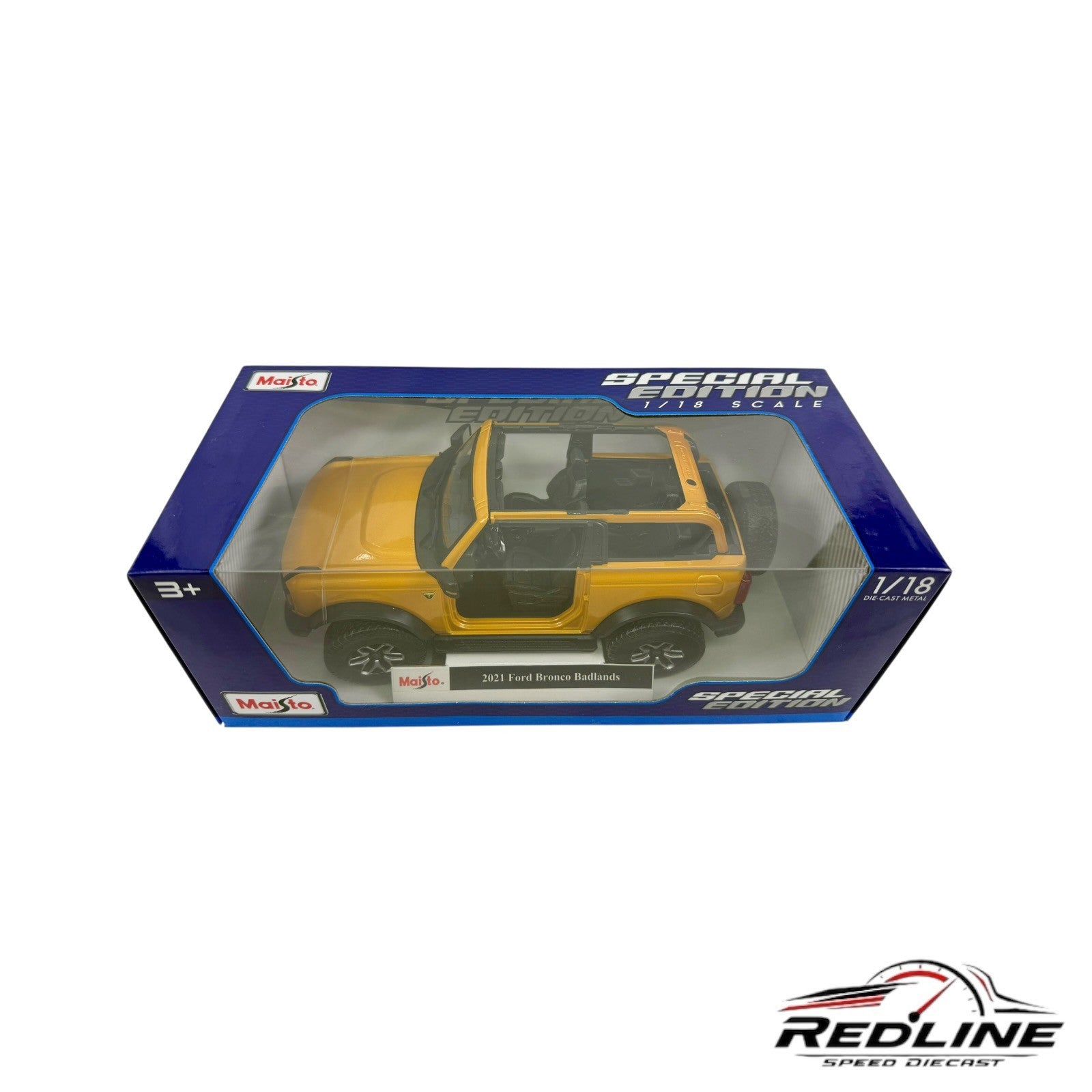 🏁Maisto Special Edition 2021 Ford Bronco Badlands Yellow 1:18 C1🏁