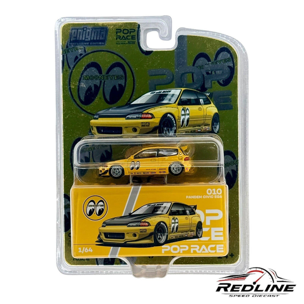 🎌Pop Race Honda Pandem Civic EG6 Mooneyes #010 Enigma Exclusive Edition H17🎌