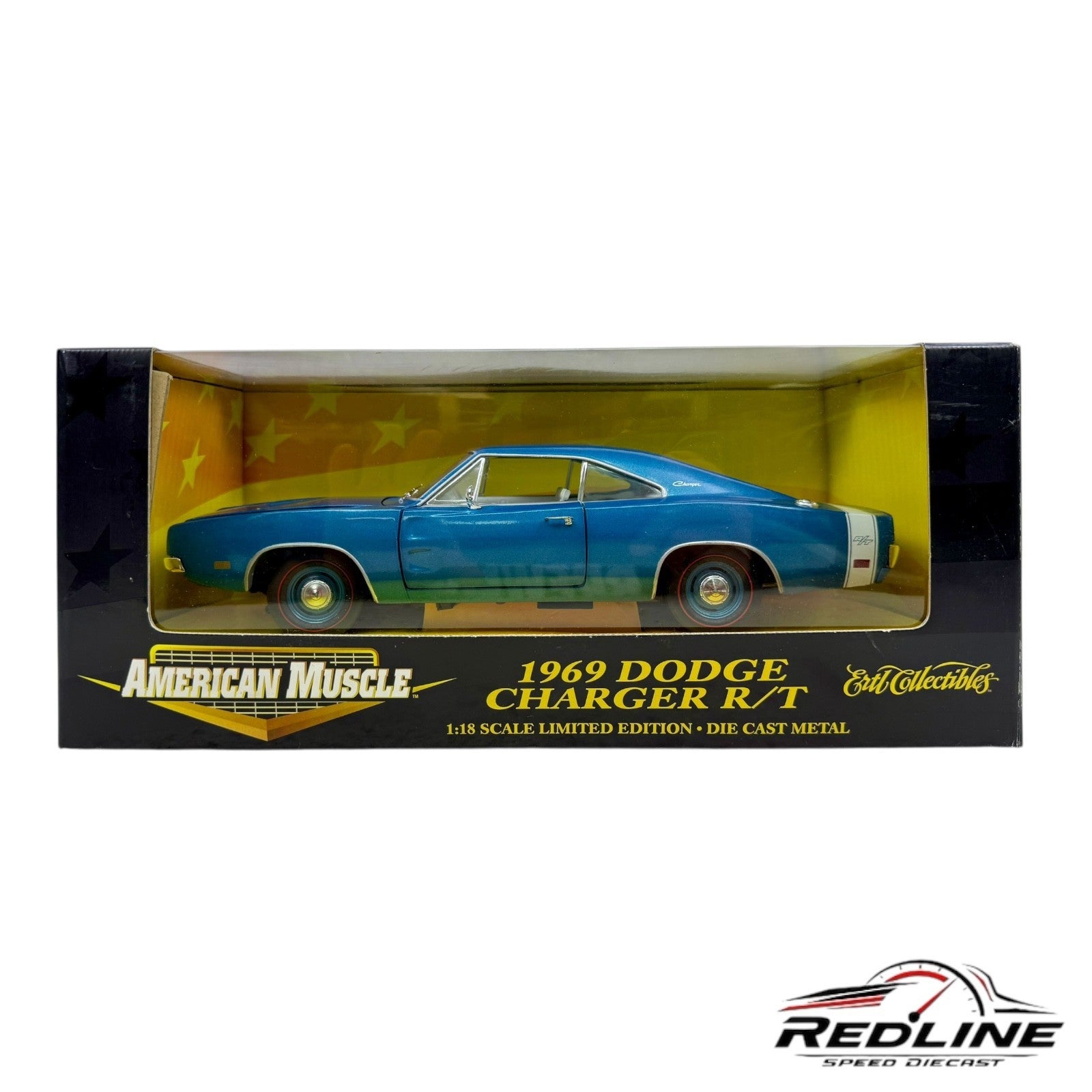 🇺🇸🇺🇸ERTL American Muscle 1969 Dodge Charger R/T BLUE 1:18 C1🇺🇸🇺🇸