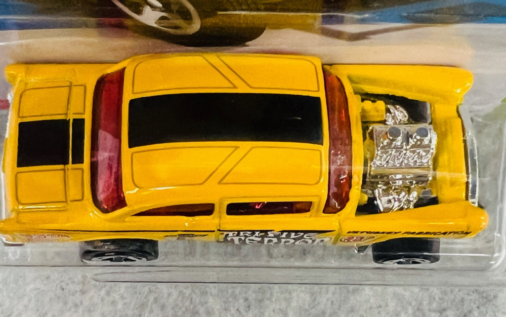 🔥Hot Wheels HW Gassers 1/5 Yellow ‘55 Chevy Bel Air Gasser Tri Five Terror H27